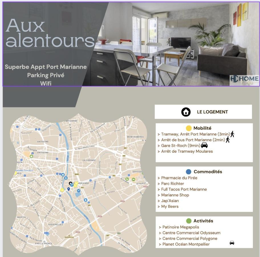 Superbe Appt Port Marianne, Parking Prive, 4 Personnes Apartamento Montpellier
